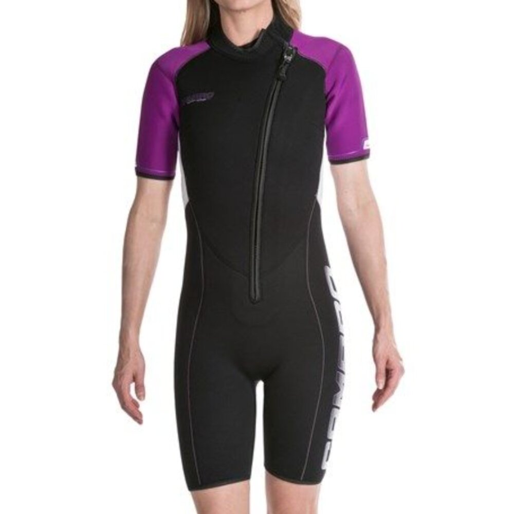 Camaro Shorty Mono Voltage Black White & Fuchsia 3mm Neoprene Wetsuit women XXL